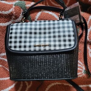 Nanette Lepore Black and White Gingham Handbag